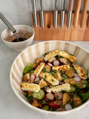 fattoush salade halloumi
