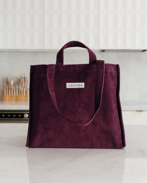 L’Irremplaçable Cabas - Velours Aubergine